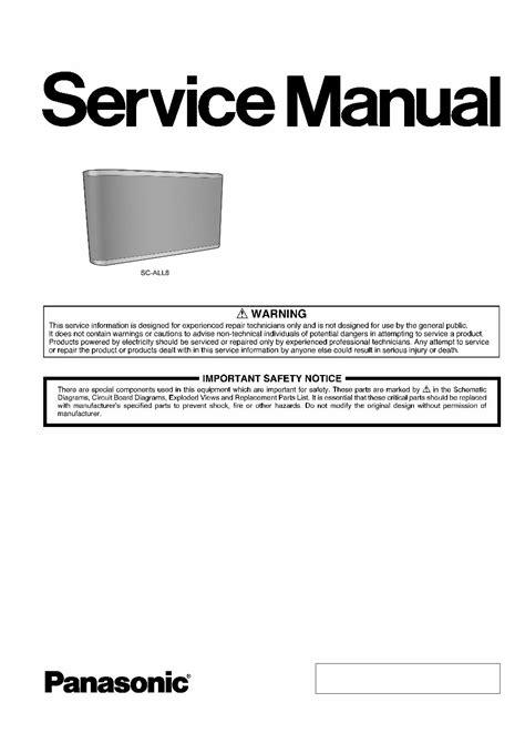 Panasonic Sc All8 Wireless Speaker System Service Manual