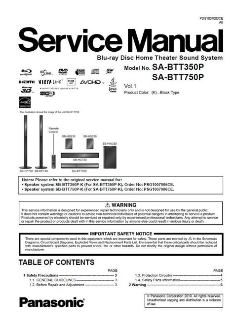 Panasonic Sc Btt350 Service Manual And Repair Guide