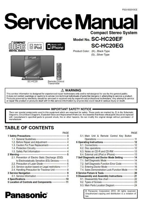 Panasonic Sc Hc20 Hc20eg Hc20ef Service Manual Repair Guide