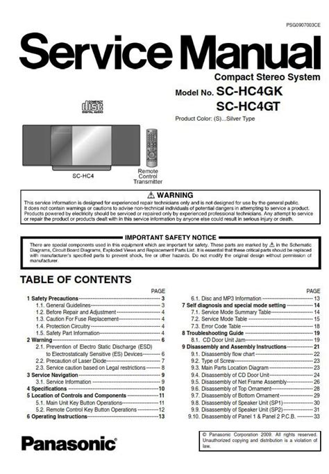 Panasonic Sc Hc4 Hc4ep Service Manual Repair Guide