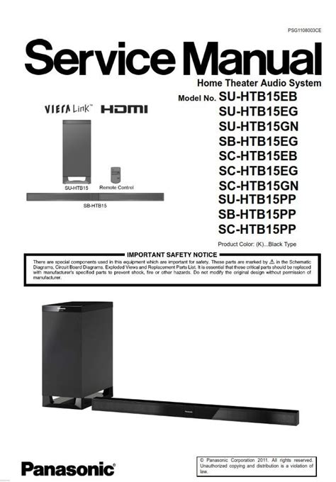 Panasonic Sc Htb15 Service Manual Repair Guide