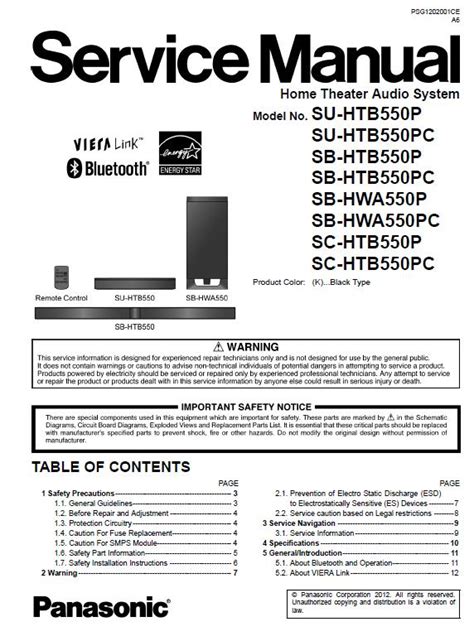 Panasonic Sc Htb550 Service Manual And Repair Guide