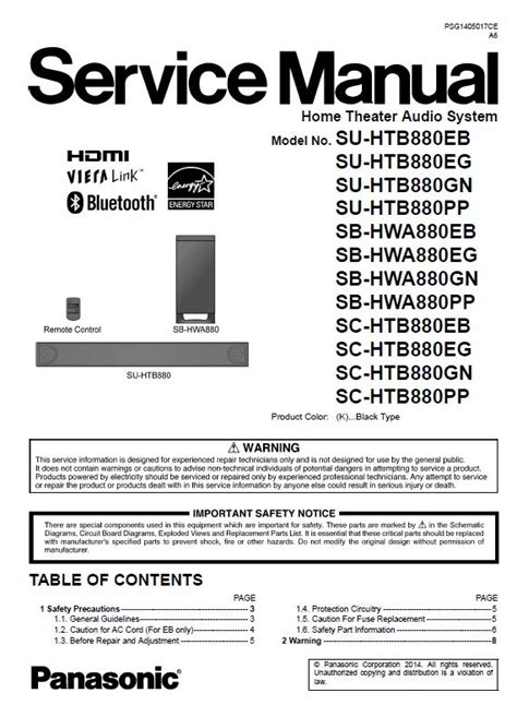 Panasonic Sc Htb880 Service Manual And Repair Guide