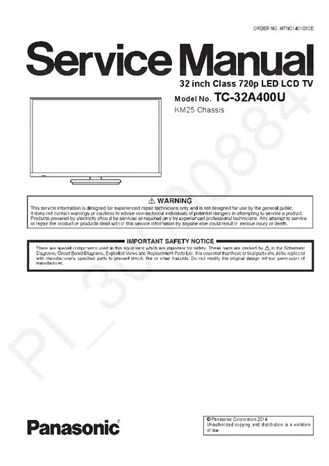 Panasonic Tc 32a400u 32a410c Service Manual Repair Guide