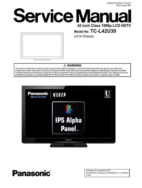 Panasonic Tc L42u30 Service Manual Repair Guide