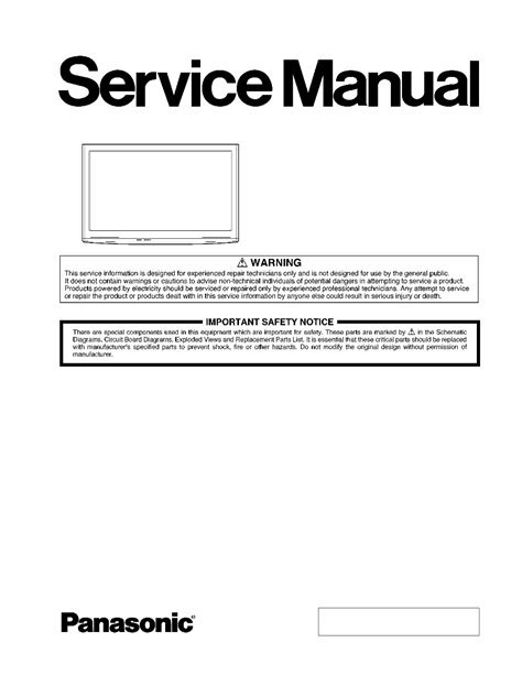 Panasonic Tc P42s1 Plasma Hdtv Service Manual