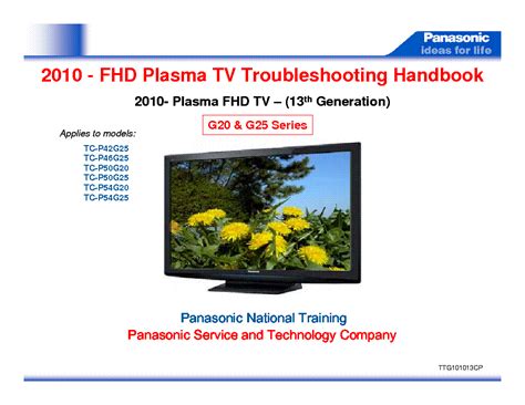 Panasonic Tc P54g20 Tc P54g25 Plasma Hd Tv Service Manual