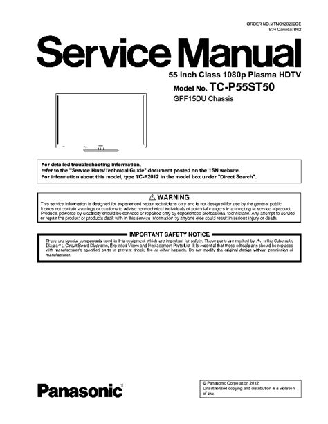 Panasonic Tc P55st50 Service Manual Repair Guide