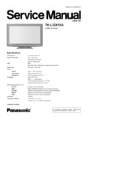Panasonic Th L32x10a Lcd Tv Service Manual