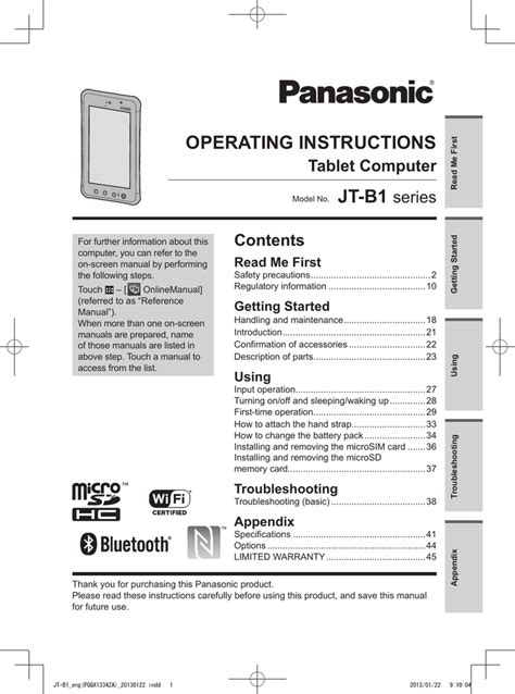 Panasonic Touchbook Cf Y4 Service Manual Repair Guide