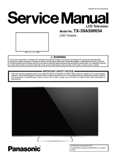 Panasonic Tx 39asw754 Service Manual And Repair Guide