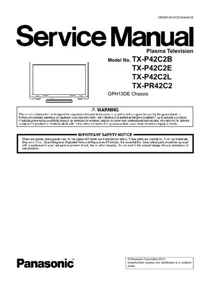 Panasonic Tx P37x20b P37x20e P37x20l Gph13de Chassis Service Manual