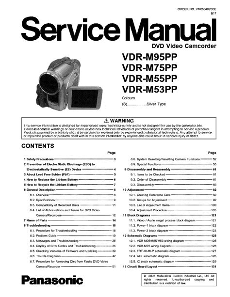 Panasonic Vdr M55 M55pp Service Manual Repair Guide