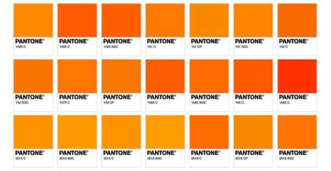 Pantone Color Orange Chart