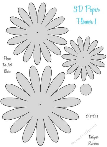Paper Flower Template 3d