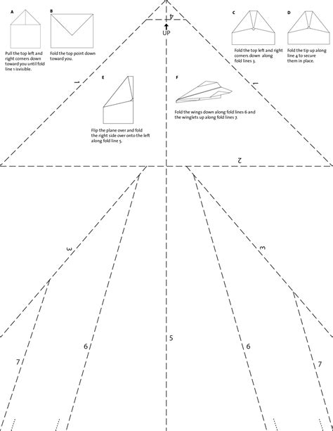 Paper Plane Folding Template