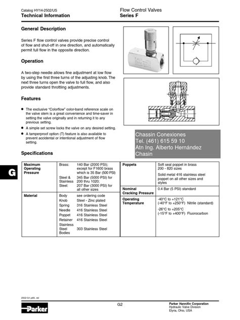 Parker Flow Control Valve Catalog