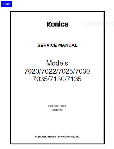 Parts Guide Manual Konica 7022 7130