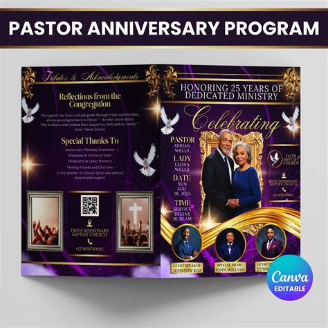 Pastor And Wife Anniversary Program Template