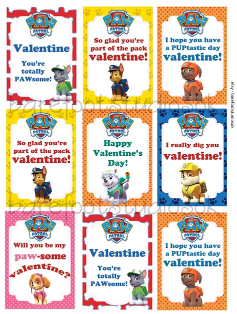 Paw Patrol Printable Valentines
