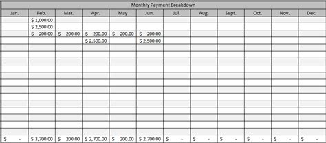 Payment Spreadsheet Template