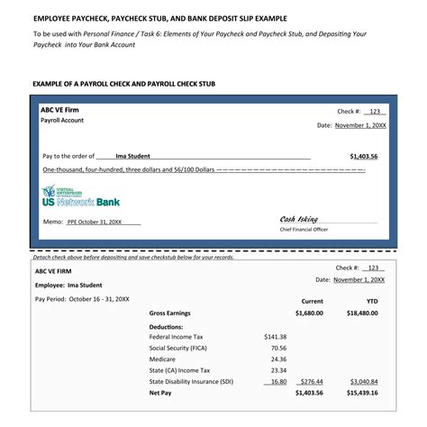 Payroll Check Stub Template