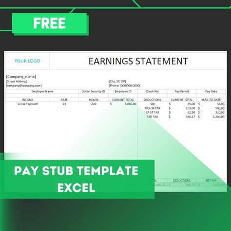 Paystub Template Excel Free