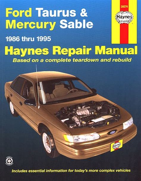 Pdf Taurus Mercury Sable Repair Service Manual 1986 1995