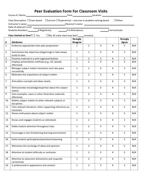 Peer Evaluation Template