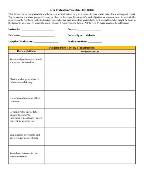 Peer Feedback Template