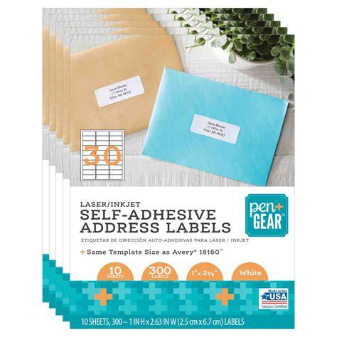 Pen+gear Self Adhesive Address Labels Template