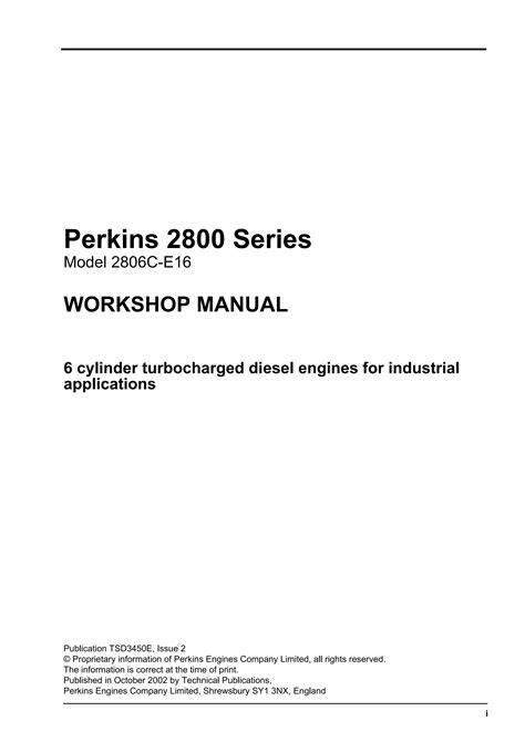 Perkins 2800 Series Industrial Engine Service Manual