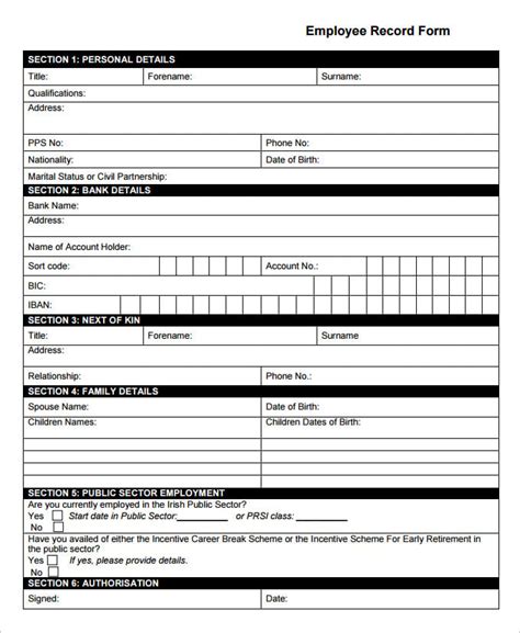 Personnel Records Template