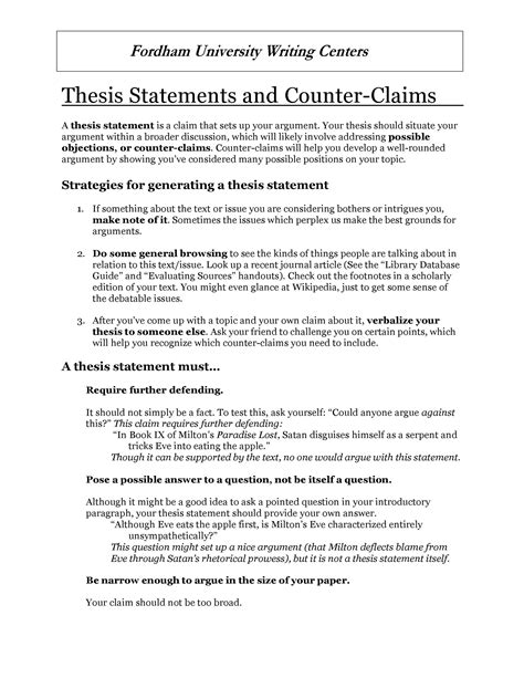 Persuasive Thesis Statement Template