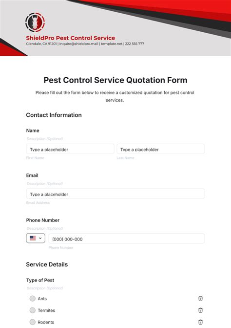 Pest Control Quote Template