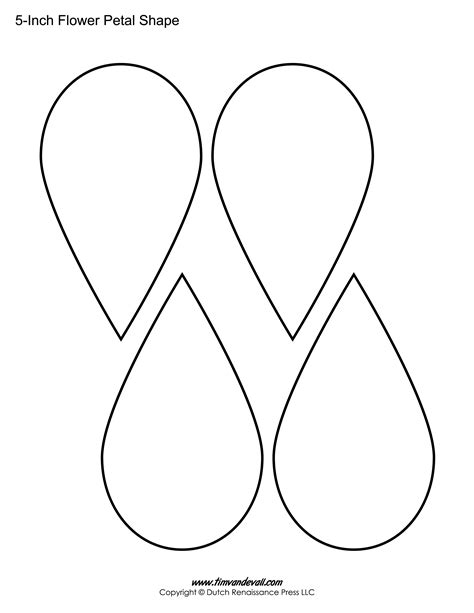 Petal Template For Paper Flowers