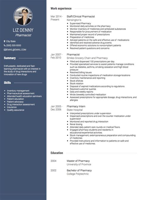 Pharmacy Cv Template Word