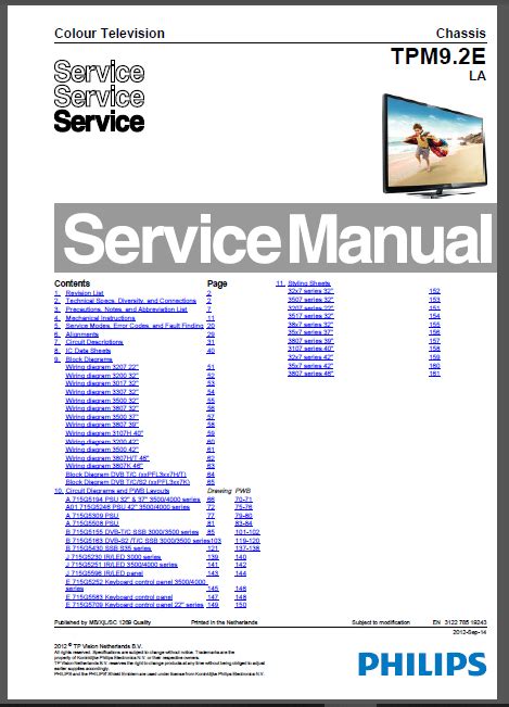 Philips 32pfl3807h Service Manual And Repair Guide