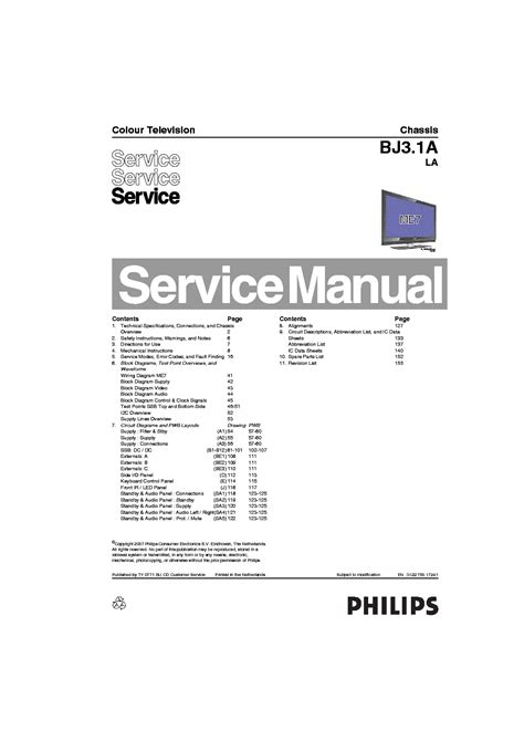 Philips 42pfl7532d Bj3 1 Ala Tv Service Manual Download