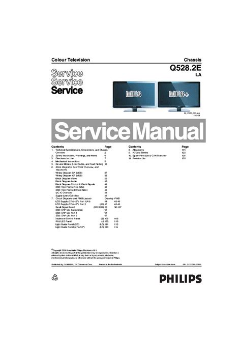 Philips 42pfl7613d Q528 2elb Chassis Service Manual Repair Guide