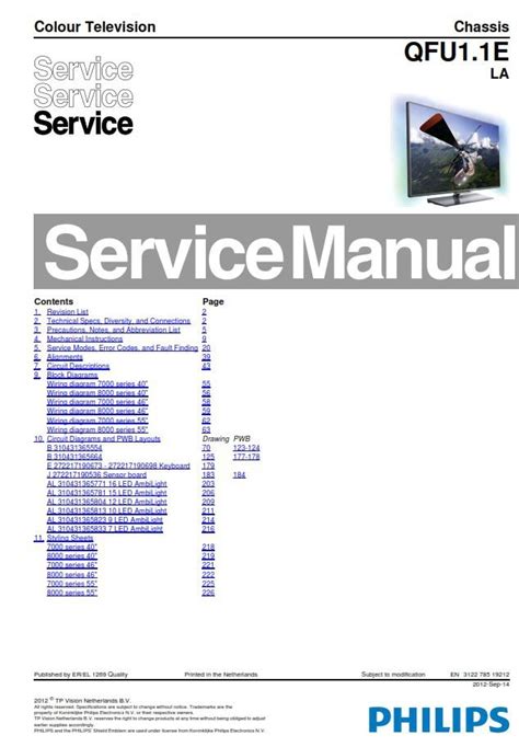 Philips 55pfl8007k Qfu1 1e La Service Manual Repair Guide
