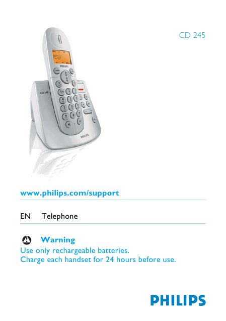 Philips Cd 245 Codless Phone Manual