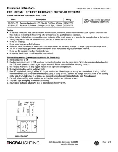 Philips Chloride Exit Sign Wiring Diagram