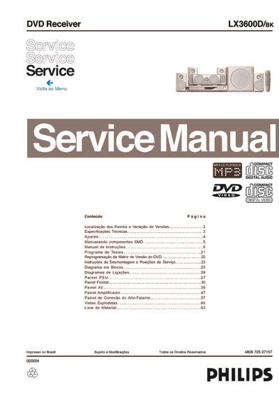 Philips Lx3600d Dvd Receiver Service Manual Download