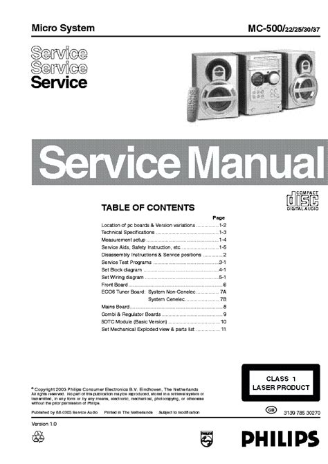 Philips Mc 500 Micro System Service Manual Download