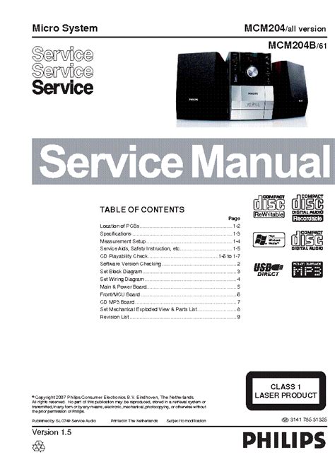 Philips Mcm204 Micro System Service Manual