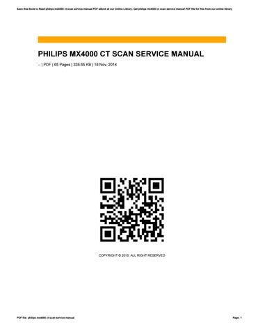 Philips Mx4000 Ct Scan Service Manual