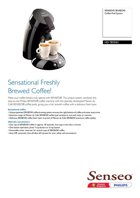 Philips Senseo Coffee Maker User Manual