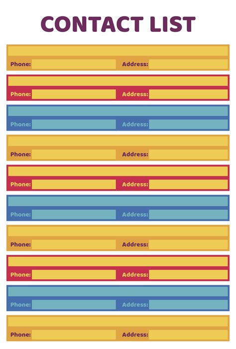 Phone Contact Template