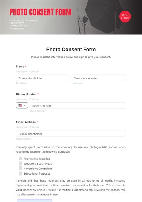 Photo Consent Template